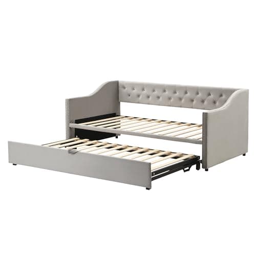 Twin Size Pop-Up Daybed with Extendable Frame (Gray)