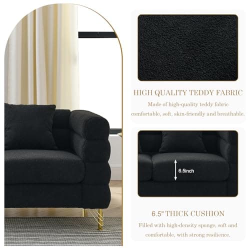 Oversize L Shaped Corner Sofa Couch in Teddy Bouclé Cloud Fabric
