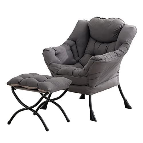 Lazy Chair with Ottoman, Modern Large Accent Lounge