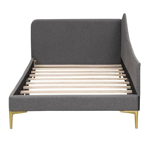 Merax Grey Twin Upholstered Daybed with Headboard and Armrest