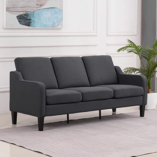 VINGLI Mid Century Modern Light Grey Loveseat Sofa for Small Spaces