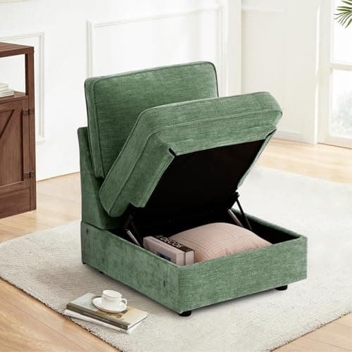TEKAMON 45" Oversized Accent Chair with Storage & Wide Armrests