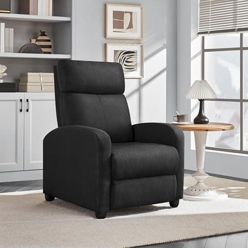 Modern Black Fabric Recliner Chair for Living Room