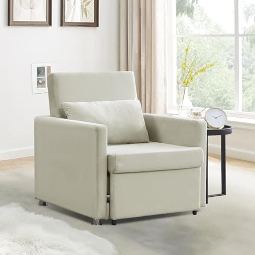 Convertible Velvet Sleeper Sofa Chair Bed