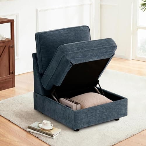 TEKAMON 45" Oversized Accent Chair with Storage & Wide Armrests