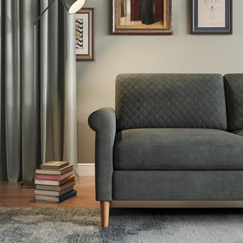 Vesgantti Mid Century Grey 65" Loveseat, Comfortable Living Room Sofa