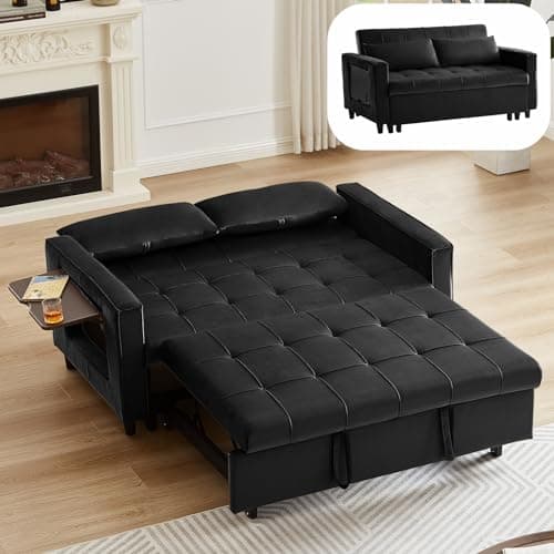 Convertible Sleeper Sofa Bed - No.1-Black