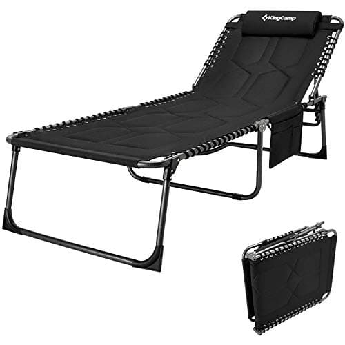 KingCamp Oversize Padded Folding Chaise Lounge Chair for Outdoor Use