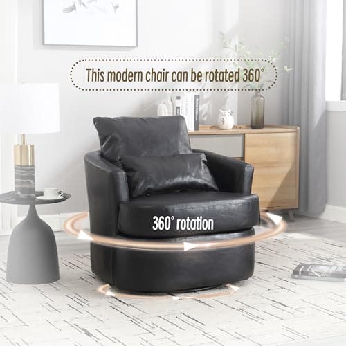 Ergonomic Black PU 360 Degree Swivel Chair