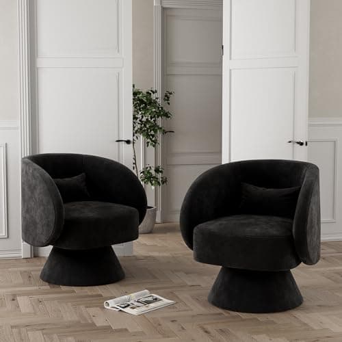 Upholstered Teddy White Swivel Chair, Modern Boucle Sherpa Accent (Living Room, Bedroom, Office)