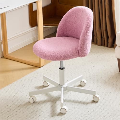 VINGLI Sunny Egg Yellow Rolled Task Chair, Armless Desk Chair with Lumbar Support