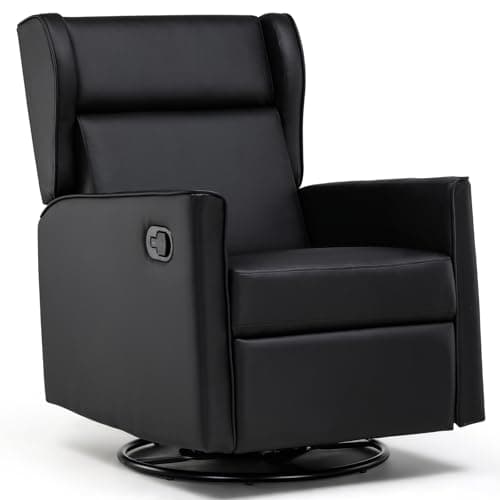 COMHOMA Cream White Swivel Reclining Rocker Chair for Living Room