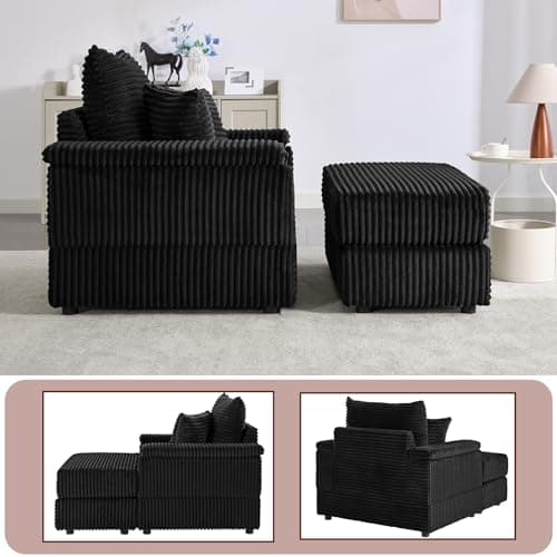 Oversized Chaise Lounge Chair with Ottoman for Indoor Use in Living Room