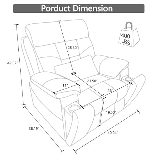 OKIN Motor Power Lift Recliner Chair with Heat Massage and Adjustable Support for Elderly Adults