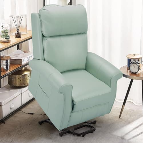 Esright Cream White Electric Power Lift Recliner Chair for Elderly with Side Pocket & Remote Control