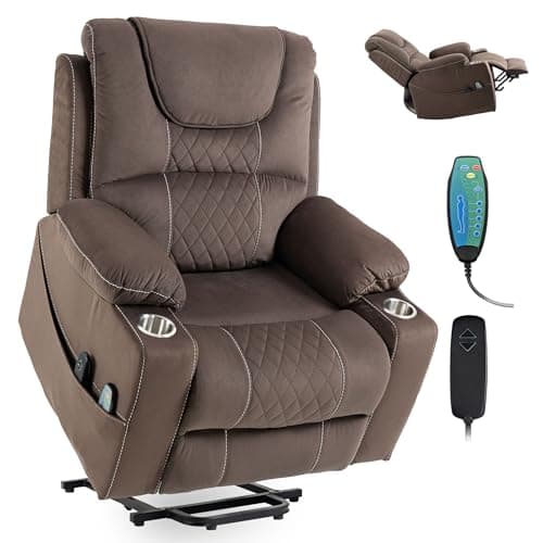 Big Man Power Oversized Recliner with Dual Motor Heat Vibration for Elderly