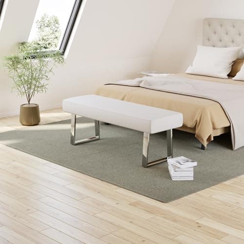 Indoor Corner Upholstered Bench with Metal Legs for Entryway and Living Room