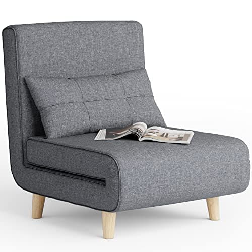 Aiho Dark Grey 3-in-1 Sleeper Chair Bed, Convertible Sofa