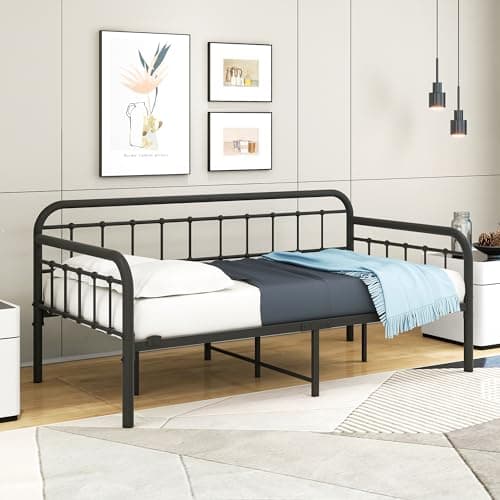 HOMERECOMMEND Heavy Duty Metal Day Bed Frame with Mattress Support