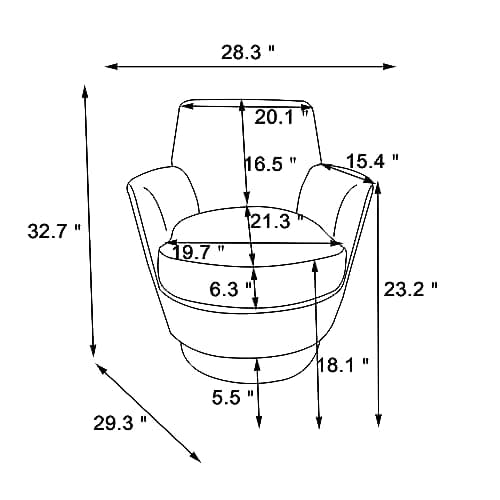 Modern White Swivel Barrel Chair with Tall Backrest and Teddy Fabric