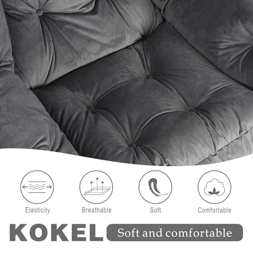Dark Gray Contemporary Lounge Chair with Folding Ottoman