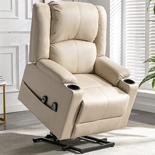 COMHOMA Power Lift Recliner with Heat & Massage (Brown)