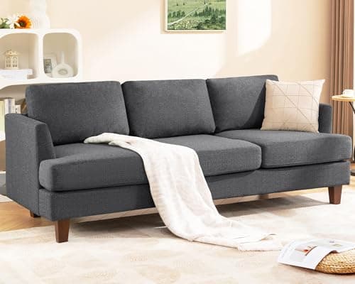 Dark Grey Mid Century Modern Loveseat Sofa for Small Spaces