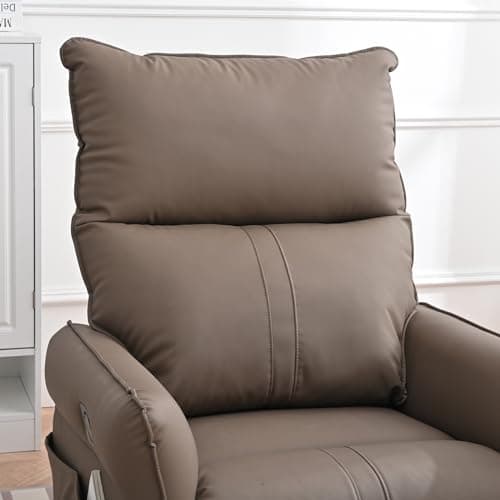 Swivel Recliner Chair for Nursery and Living Room (Brown)