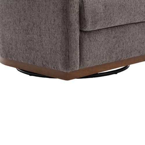 Dark Gray Chenille 360 Degree Swivel Arm Chair