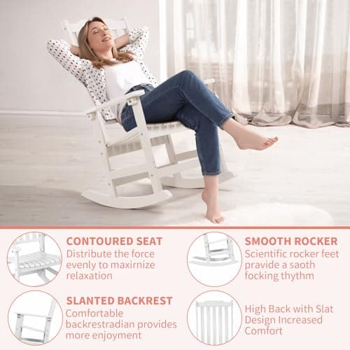 Weather Resistant Outdoor Rocking Chairs Set of 2
