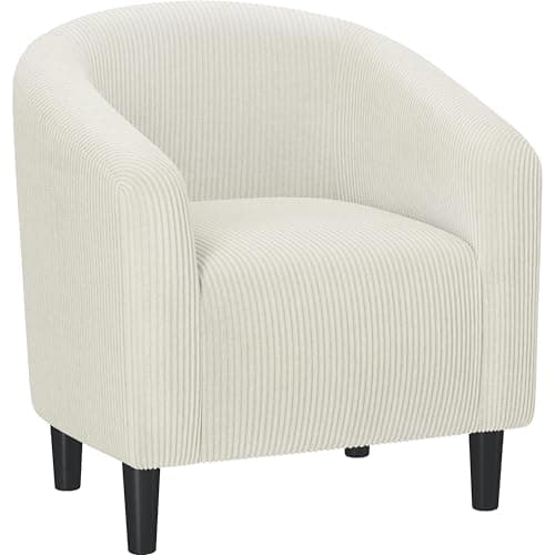 Yaheetech Grey Velvet Living Room Chair with Armrest and Low Back
