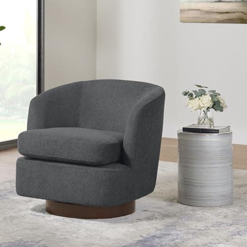 Modern Wood Base Swivel Chair for Reading and Living Room, 1 PCS