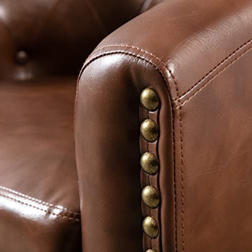 Modern PU Leather Tufted Barrel Chair - Sleek & Premium Living Room & Bedroom Seating