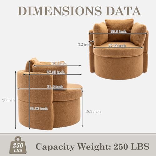 Swivel Barrel Chair Set for Nursery or Bedroom