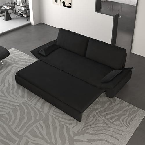 Modern Queen 3-in-1 Convertible Sleeper Couch Bed Velvet Daybed