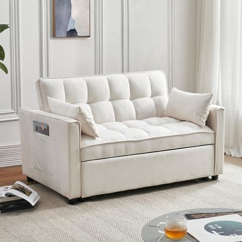 3-in-1 Grey Sleeper Sofa Bed with Adjustable Backrest