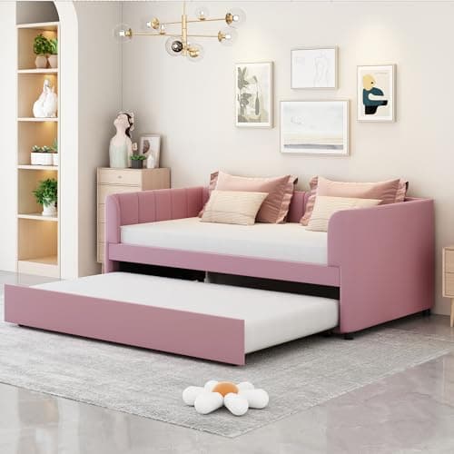 Upholstered Daybed with 2 Drawers and Diamond-Tufted Backrest, Gray