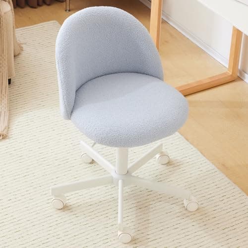 VINGLI Sunny Egg Yellow Rolled Task Chair, Armless Desk Chair with Lumbar Support