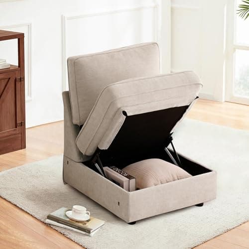 TEKAMON 45" Oversized Accent Chair with Storage & Wide Armrests