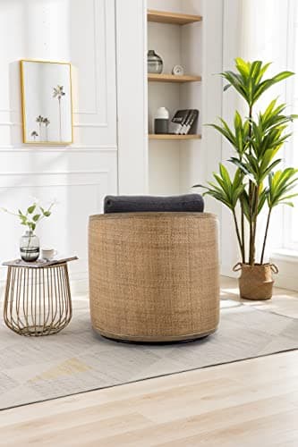COOLMORE 360 Degree Swivel Barrel Chair, Comfy Living Room Accent Sofa
