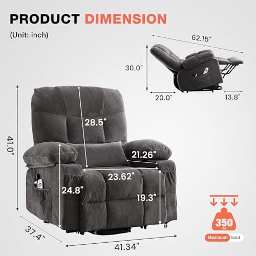 Power Lift Recliner Chair with Vibration Massage for Elderly Living Room  
Electric Lift Recliner with Lumbar Heating for Elderly Living Room  
Electric Lift Recliner Single Sofa with Side Pocket for Elderly Living Room