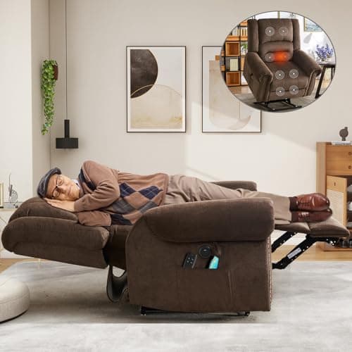 CDCASA Grey Dual Motor Lazy Boy Recliner with Massage, Heat, and Infinite Positions for Seniors
