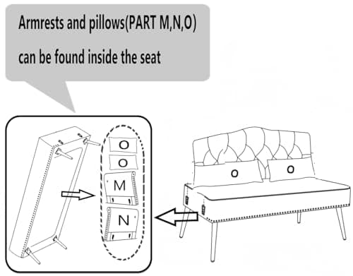 Beige Velvet Loveseat with Gold Legs, 55-inch Tufted Backrest Living Room Couch