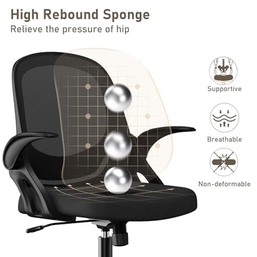 Ergonomic Breathable Mesh Home Office Desk Chair with Lumbar Support and Wheels