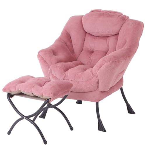 Lazy Chair with Ottoman, Modern Large Accent Lounge