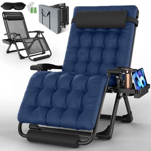 XXL Oversized Zero Gravity Chair with Footrest & Storage, 500lbs Capacity