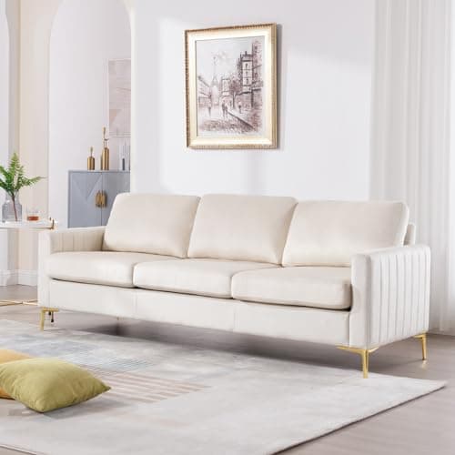 65 Velvet Love Seat Sofa, Mid Century Modern Small Couch for Living Room, Office, Bedroom, Apartment.