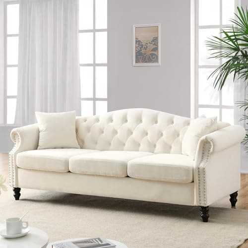 Black Velvet Tufted Chesterfield Sofa Set of 2