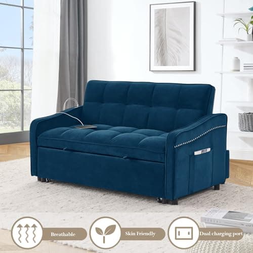 Modern 3-in-1 Sleeper Sofa with USB Port for Small Spaces