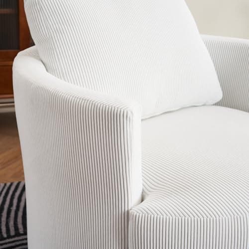 Beige 360 Swivel Corduroy Chair for Living Room, Nursery & Leisure